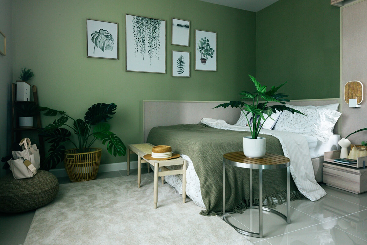 บ้าน ชัยพฤกษ์ อณาสิริ ชัยพฤกษ์-วงแหวน (Anasiri Chaiyapruek Wongwaen) ห้องนอนสีเขียว สไตล์ minimal