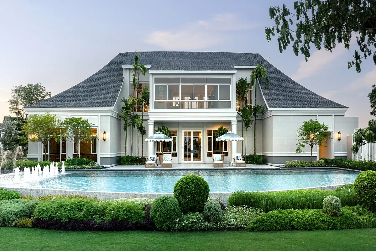 ดีไซน์บ้าน New England Colonial บุราสิริ จตุโชติ โครงการบ้านเดี่ยววัชรพล