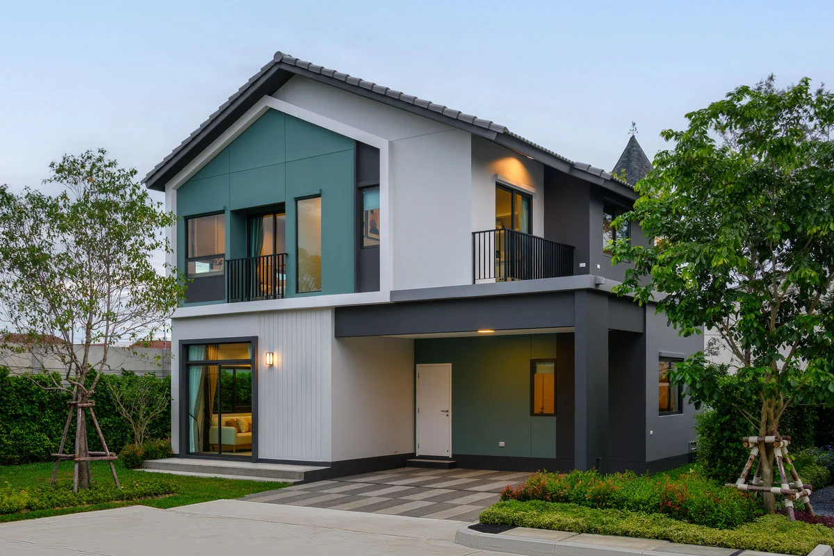 แบบบ้านโมเดิร์น 2 ชั้น ขนาดกะทัดรัด แบบบ้าน Verberg