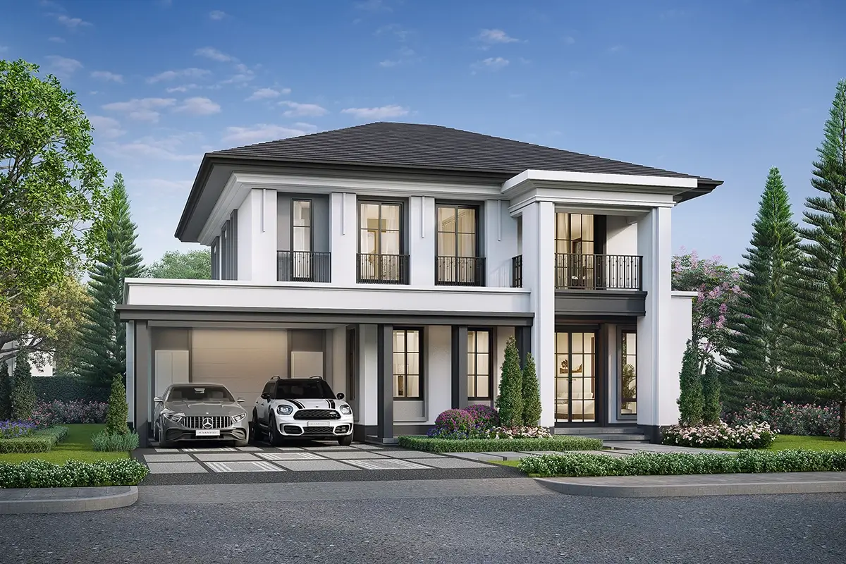 แบบบ้านโมเดิร์น 2 ชั้น โครงการบ้านเดี่ยว เศรษฐสิริ ราชพฤกษ์ - นครอินทร์ แบบบ้านโมเดิร์น 2 ชั้น โครงการบ้านเดี่ยว เศรษฐสิริ ราชพฤกษ์ - นครอินทร์