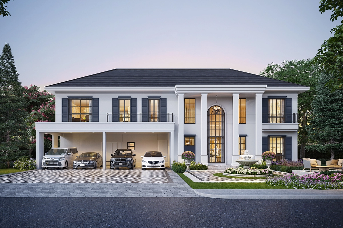 เศรษฐสิริ วัชรพล - เทพรักษ์ แบบบ้าน 2 ชั้น 5 ห้องนอน