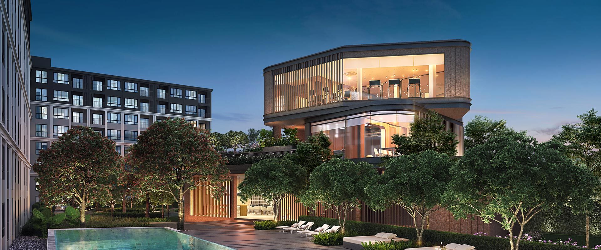 คอนโด รังสิต ใกล้ ม.ธรรมศาสตร์ ดีคอนโด ไฮด์อเวย์ (Dcondo Hideaway) สระว่ายนํ้าใจกลางคอนโด desktop banner
