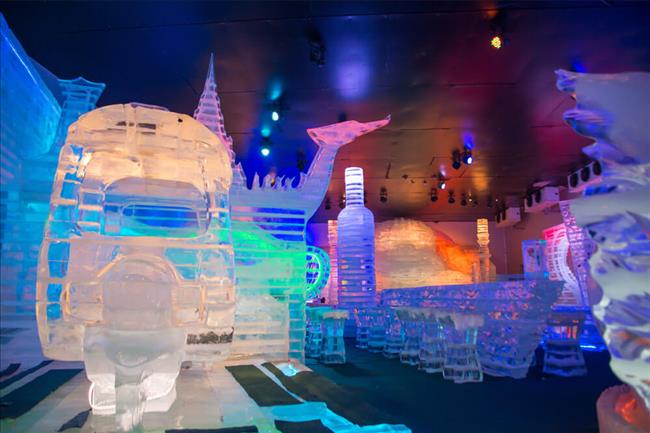 ATTAYA, THAILAND - January 3 2018: Frost Magical Ice of Siam. Snow city and bar Simulate new landmark in PATTAYA